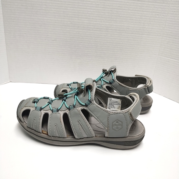 Khombu Gray Sandals with Blue Highlights - Picture 2 of 7